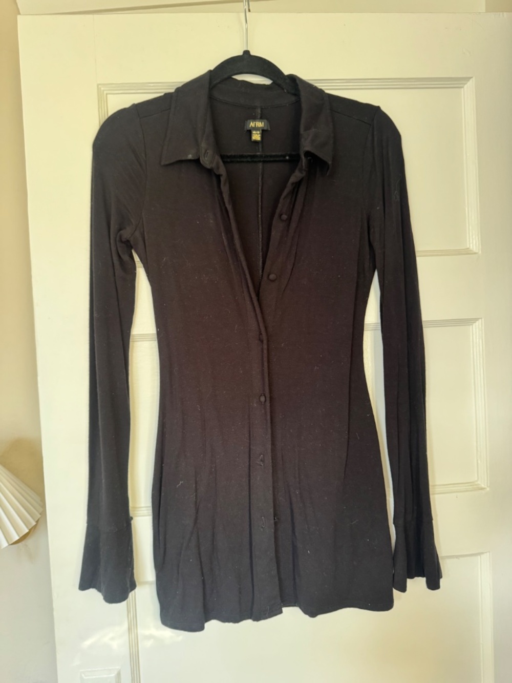 AFRM long black button down